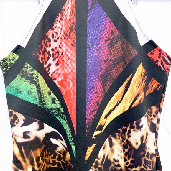 First Look Sleeveless Mini Dress Multi Colour Animal Print Size Small - Picture 3 of 6